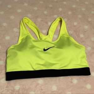 Neon yellow Nike pro classic padded sports bra